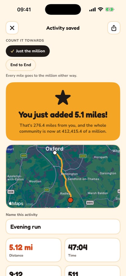 Count it towards, on a saved run: Just the million, or a challenge