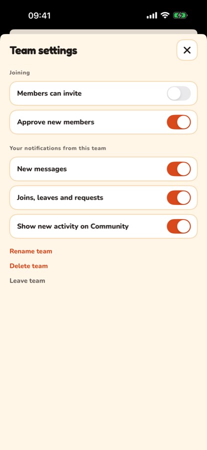 Team settings: who can invite, approving new members, and your notifications